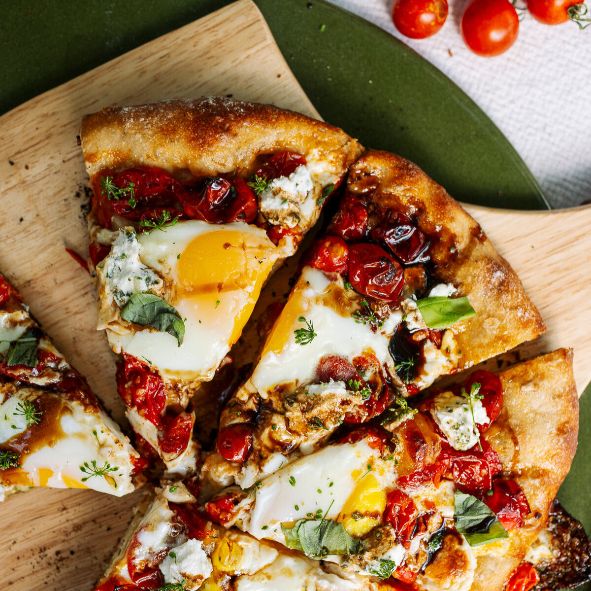 Egg & Tomato Confit Pizza