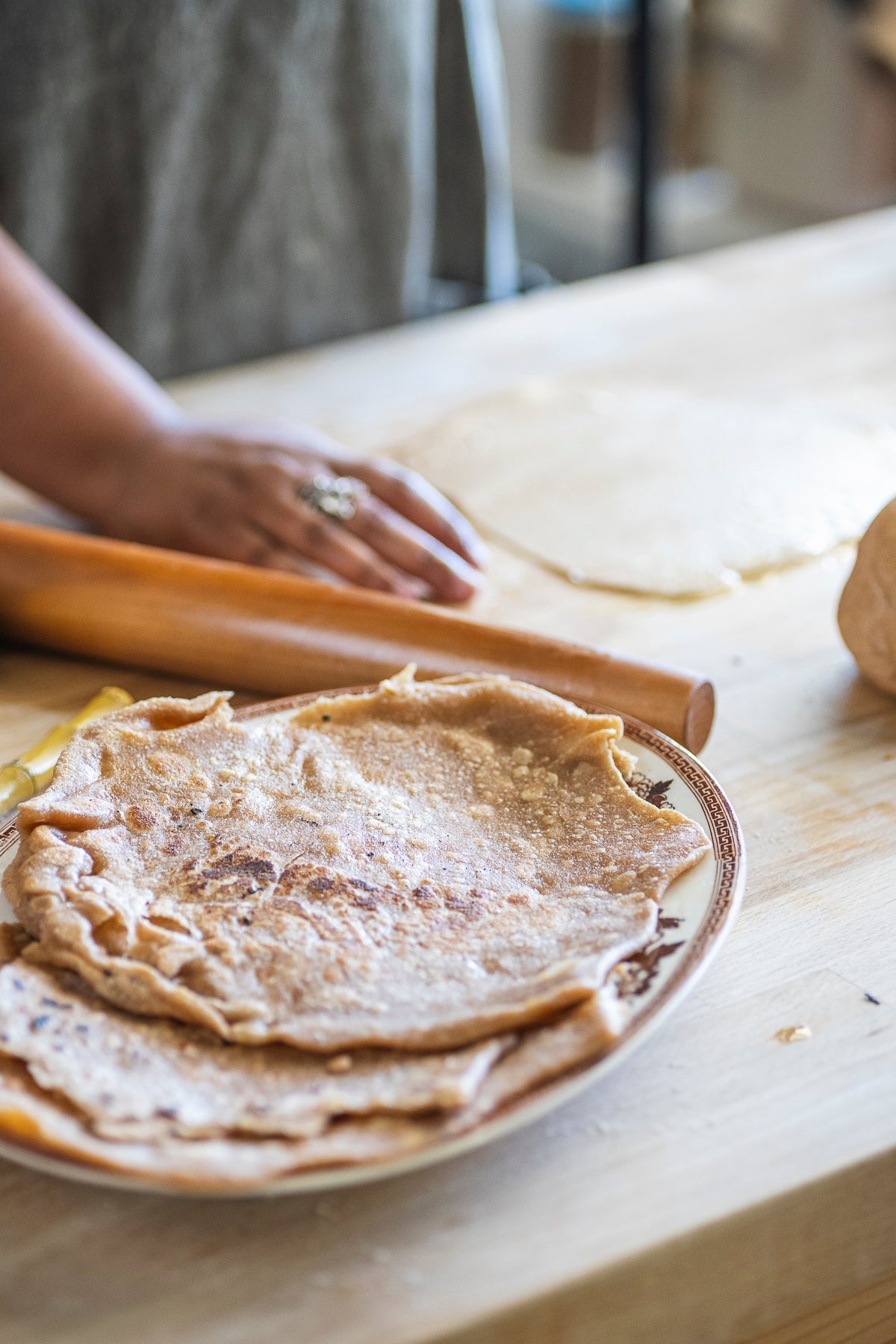Roti made with stone-ground Emmer flour
