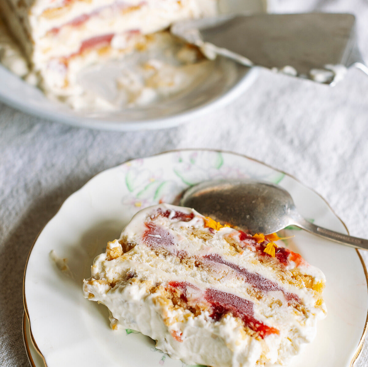Peach Semifreddo Icebox Cake