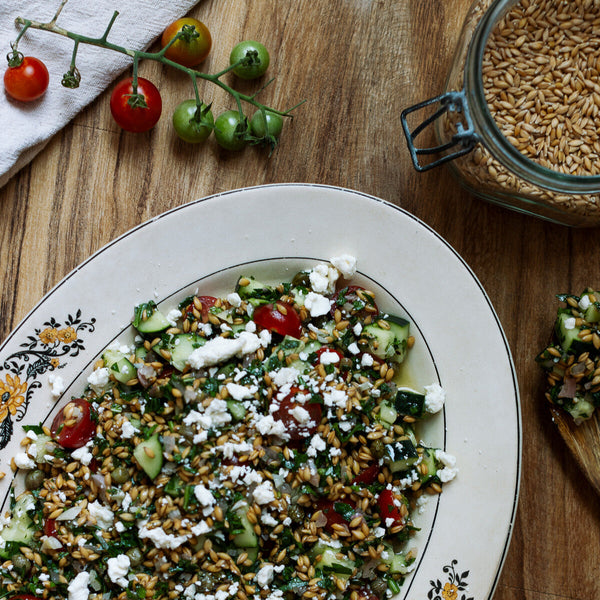 Einkorn Berry Mediterranean Salad - Barton Springs Mill